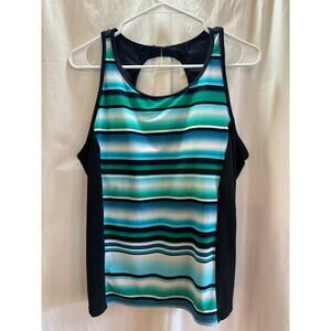 Dari Swim Tankini Top Size 16 – Blue Striped Racerback Swim Top